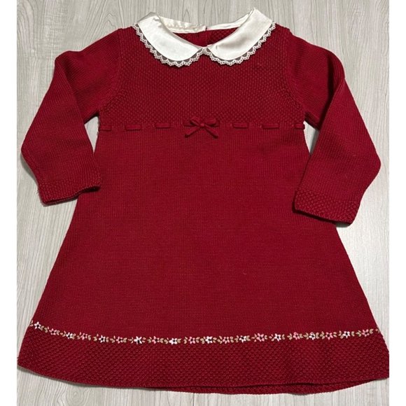 Gymboree red knit sweater dress Christmas Holiday Party Church 2T EUC Vintage - Picture 2 of 7